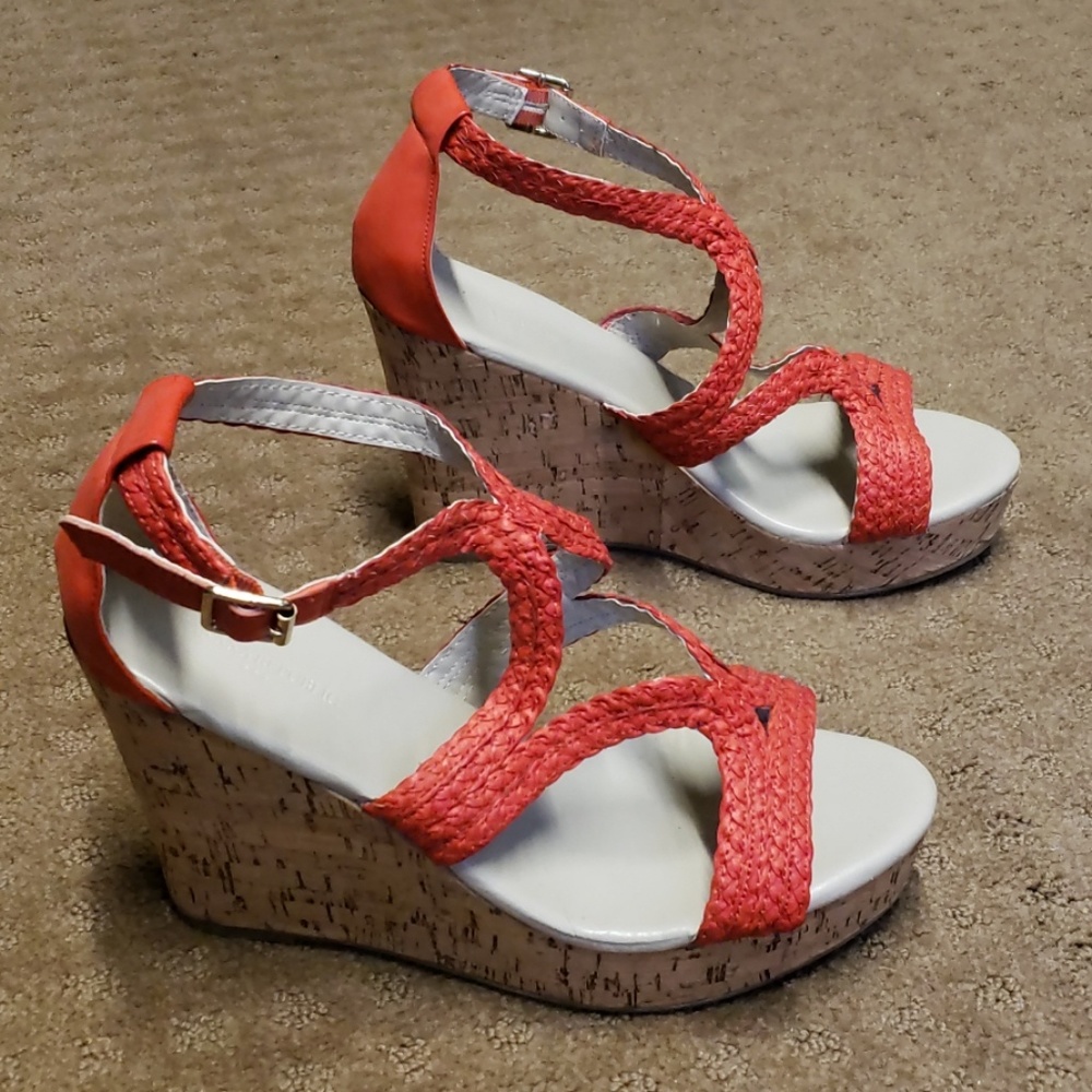 Banana Republic Wedge Sandals - Coral